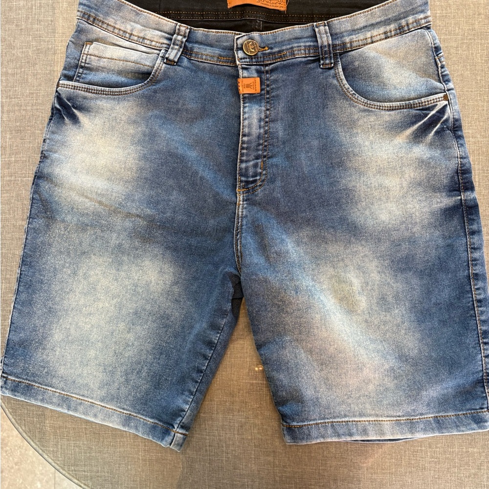 Stradivarius Faded Blue Denim Jean Shorts